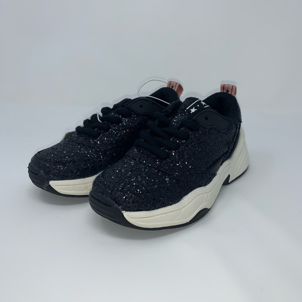 ZARA Girl Kids Black GLITTER SNEAKERS